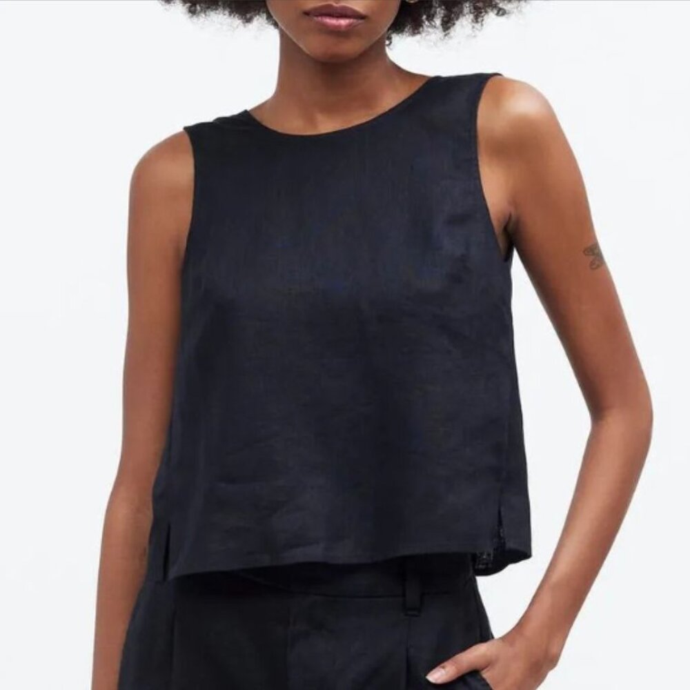 Banana Republic Black Linen Tank, M